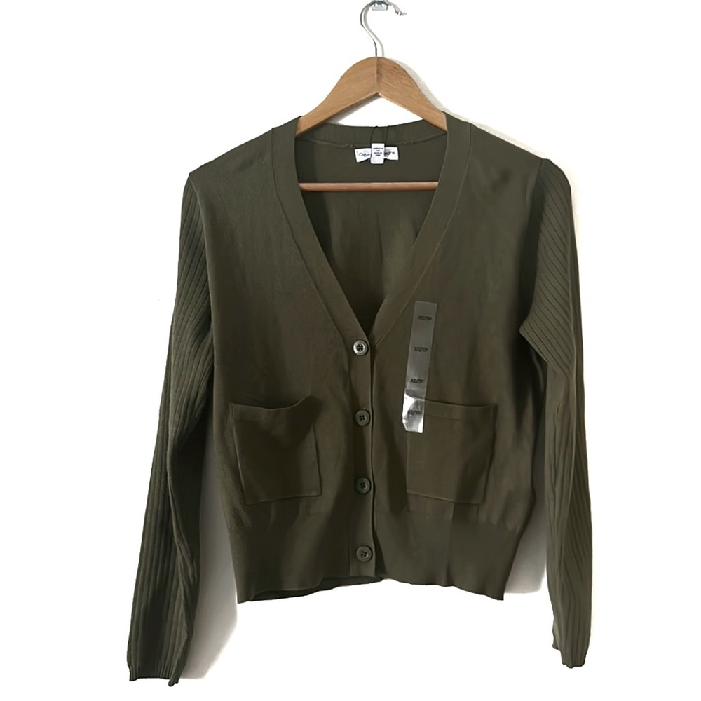 Calvin Klein Jeans Green Button Cardigan